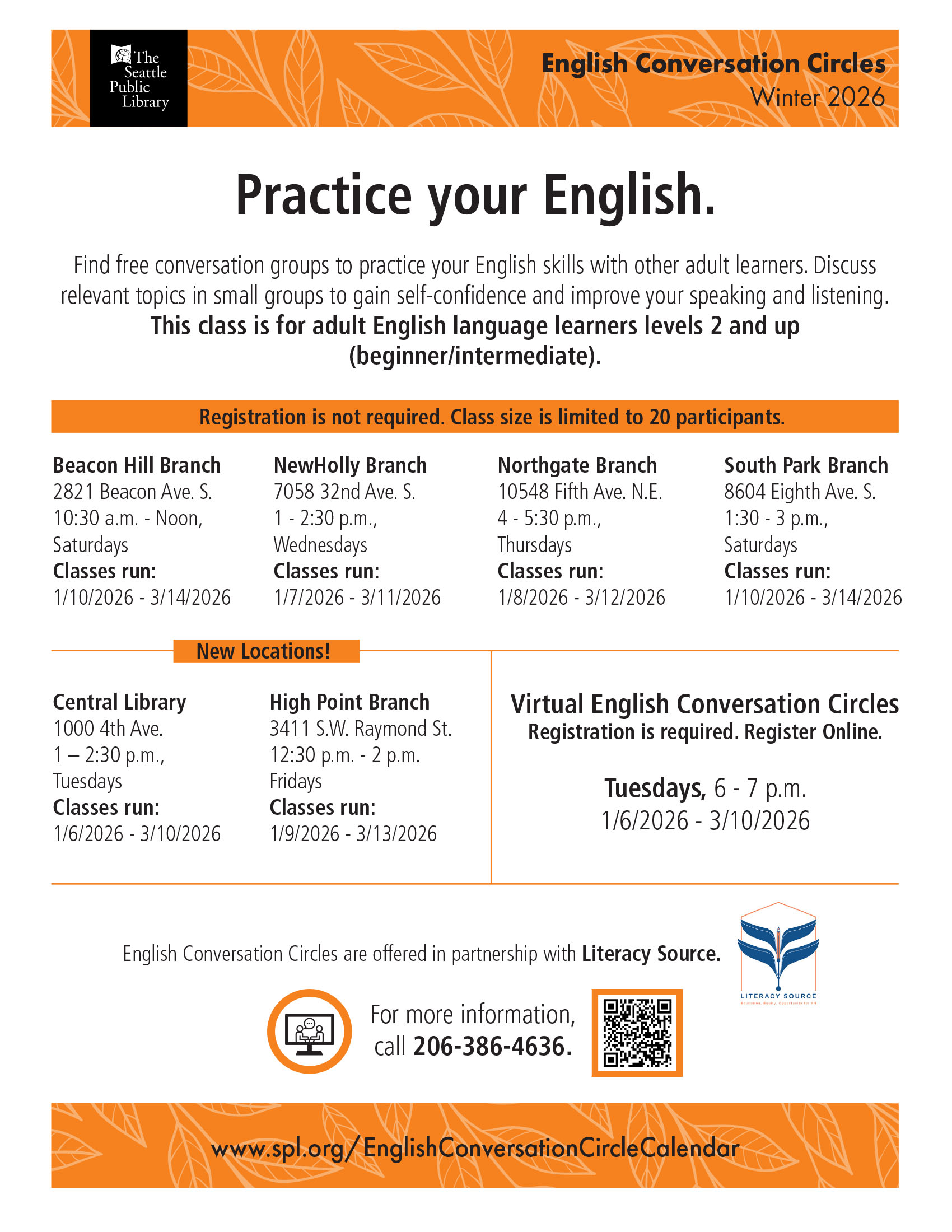 English Conversation Circle Flyer