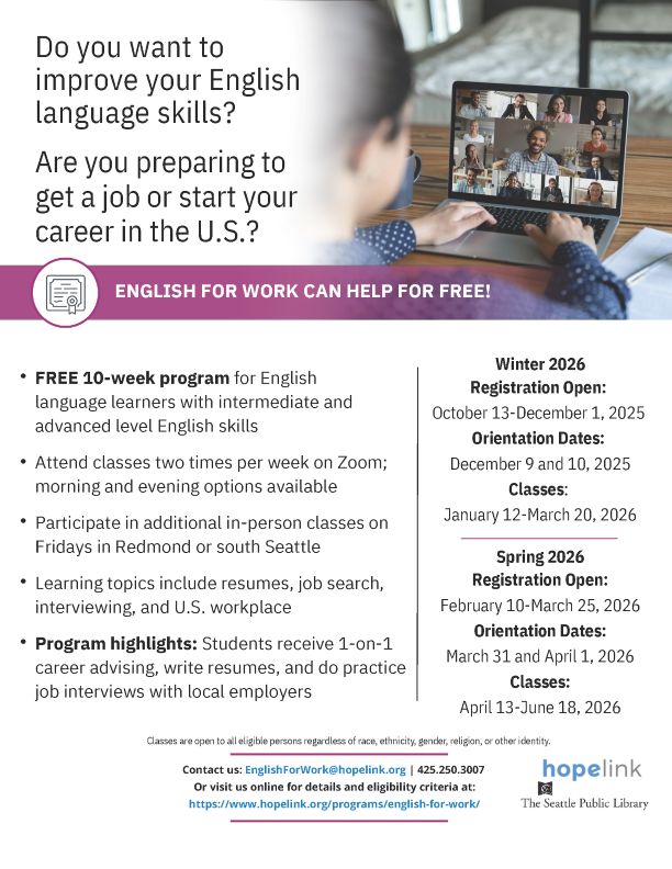Download English for Work Flyer