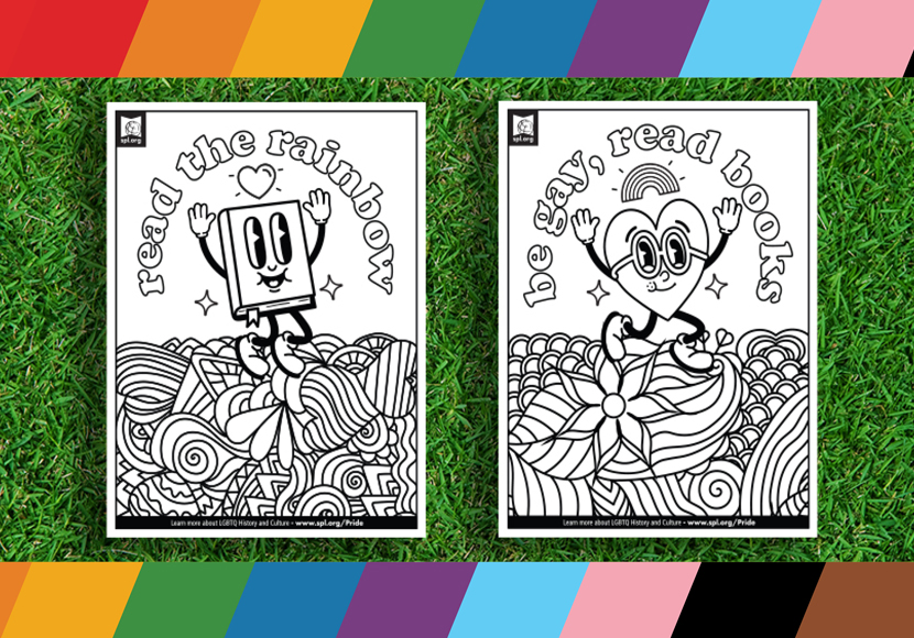 Pride coloring sheets.